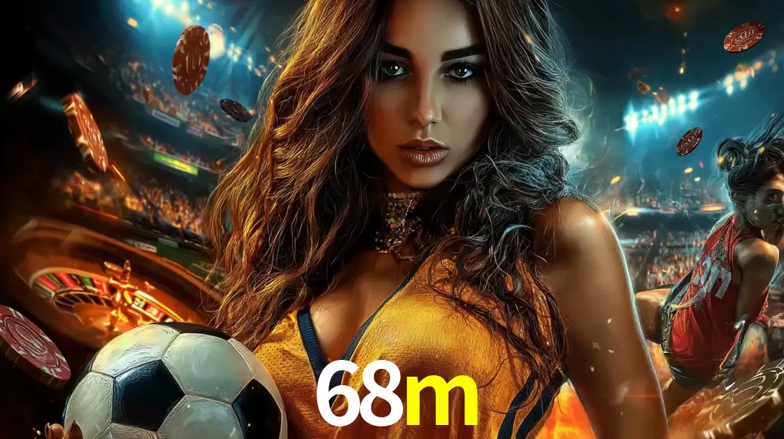 Mulher segurando uma bola de futebol em uma montagem que mistura a paixão esportiva com a emoção da roleta de cassino, tudo disponível na plataforma 68m.